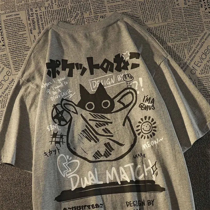 Trendy Cotton Cartoon Print Short Sleeve T-Shirt