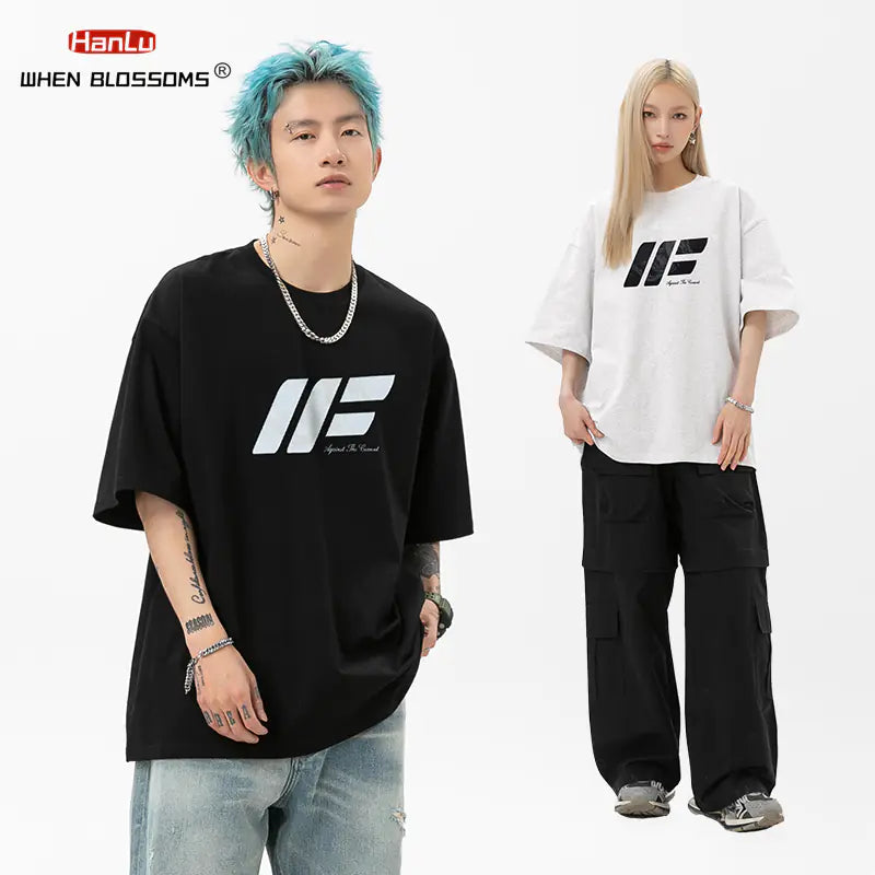 Trendy Korean Fashion Cotton Short Sleeve T-Shirt