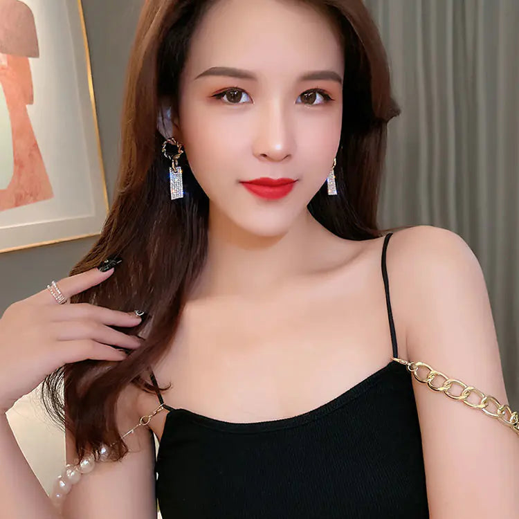 Geometric Diamond Studs - Korean Fashion Earrings