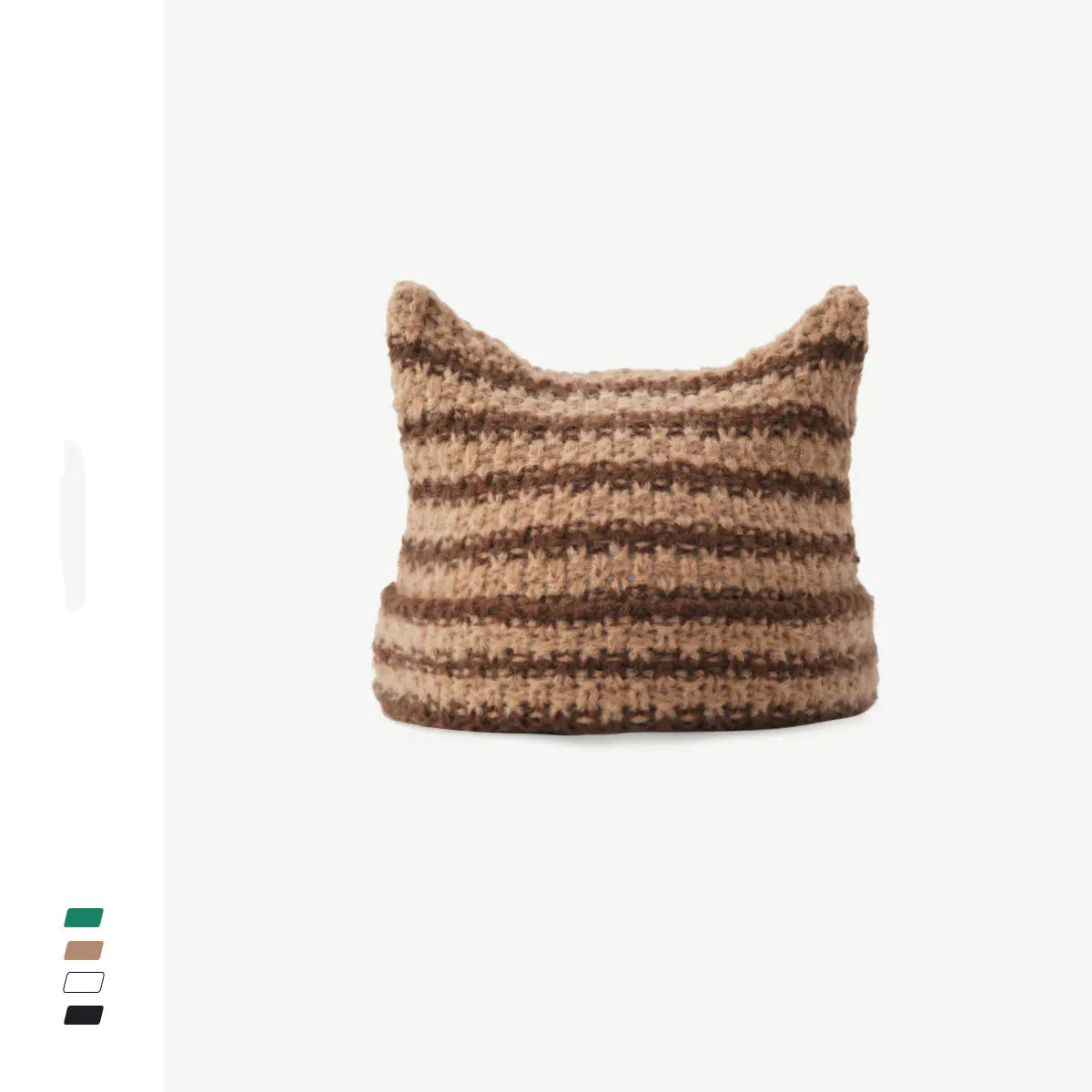 Korean Fashion Striped Cat Ears Warm Hat