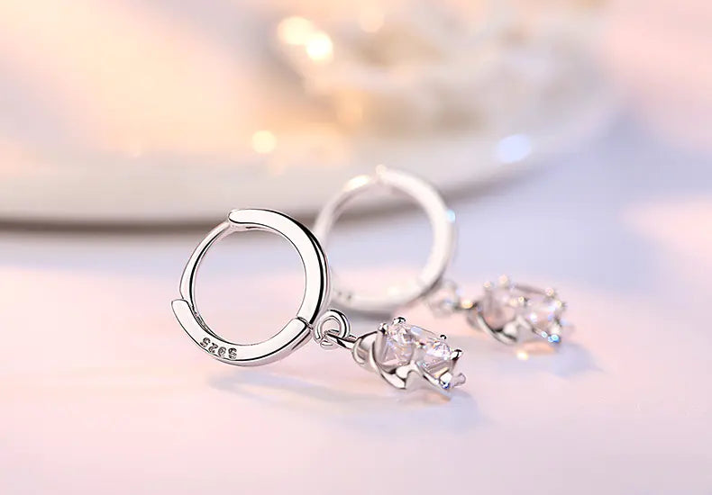 Korean Fashion Crystal Zircon Flower Stud Earrings