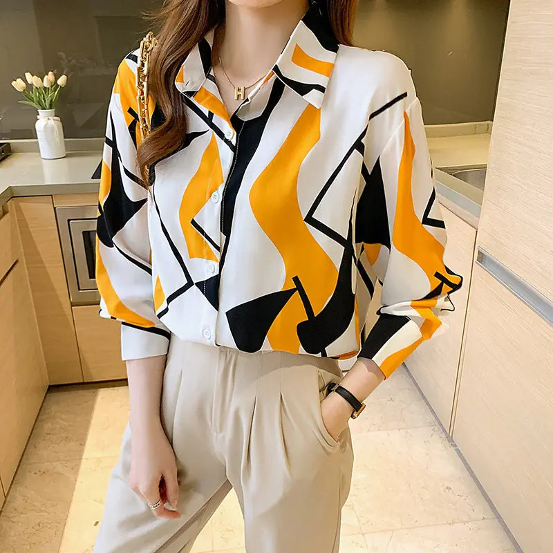 Korean Fashion Chiffon Women's Office Shirt