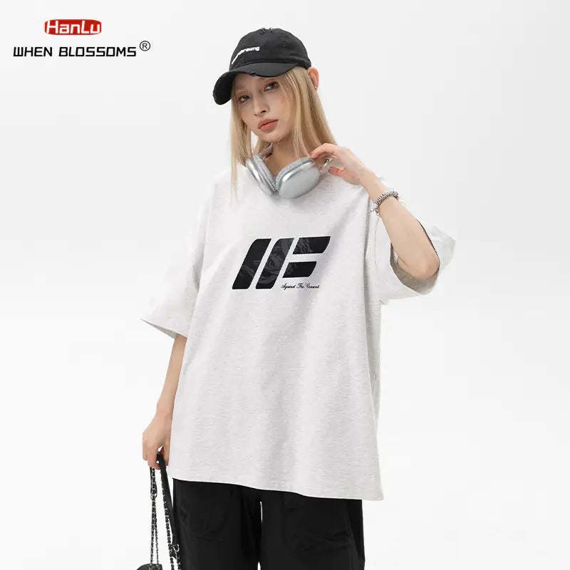 Trendy Korean Fashion Cotton Short Sleeve T-Shirt