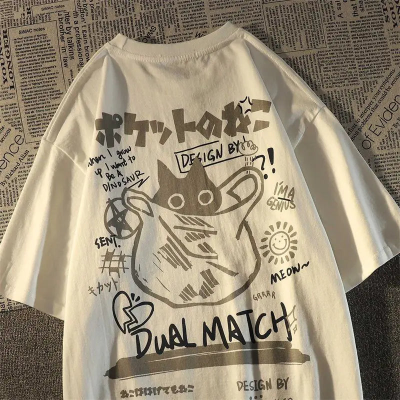 Trendy Cotton Cartoon Print Short Sleeve T-Shirt