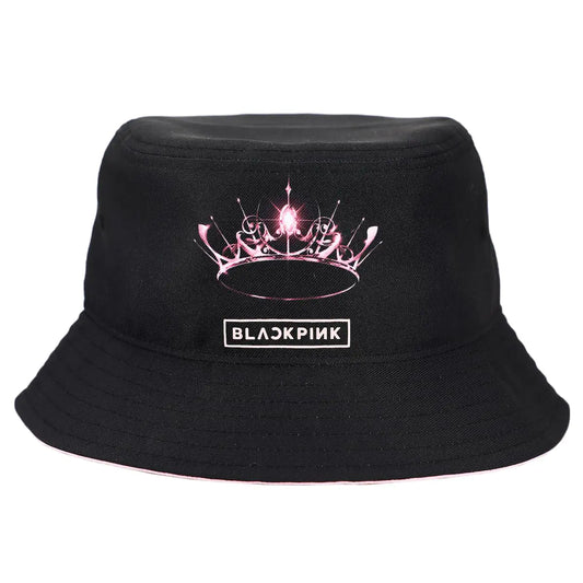 Bioworld Blackpink Tiara Logo Black Bucket Hat