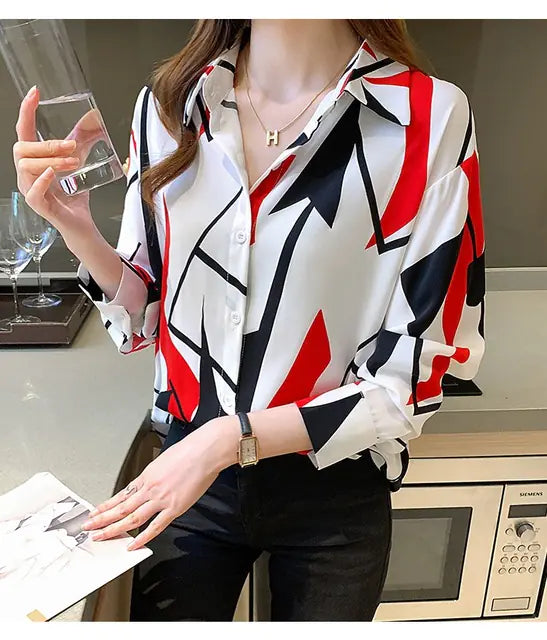 Korean Fashion Chiffon Women's Office Shirt