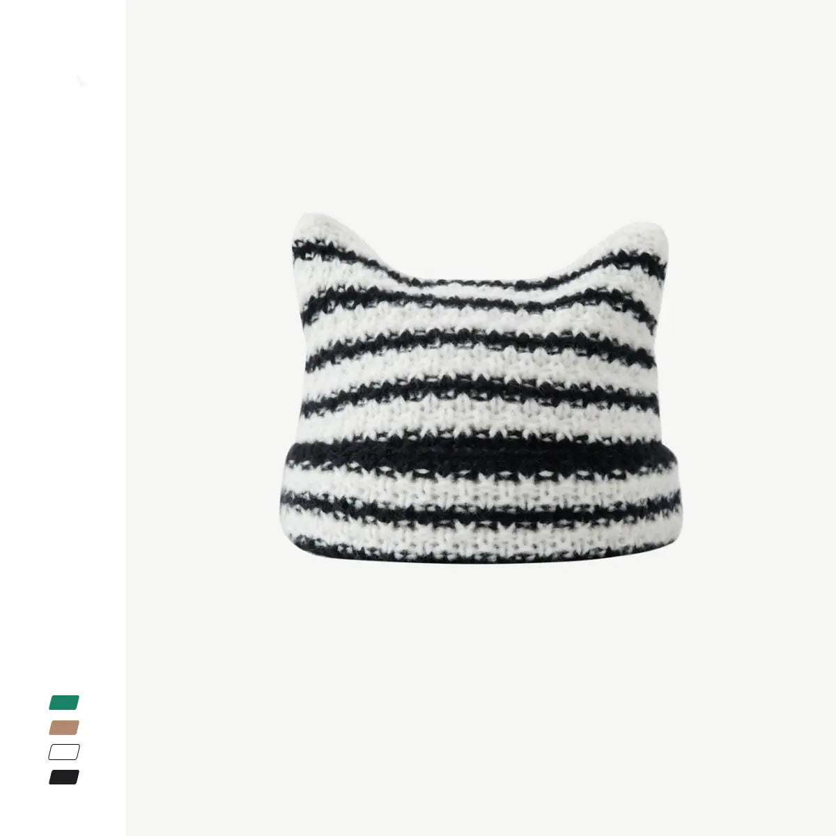 Korean Fashion Striped Cat Ears Warm Hat
