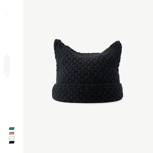 Korean Fashion Striped Cat Ears Warm Hat