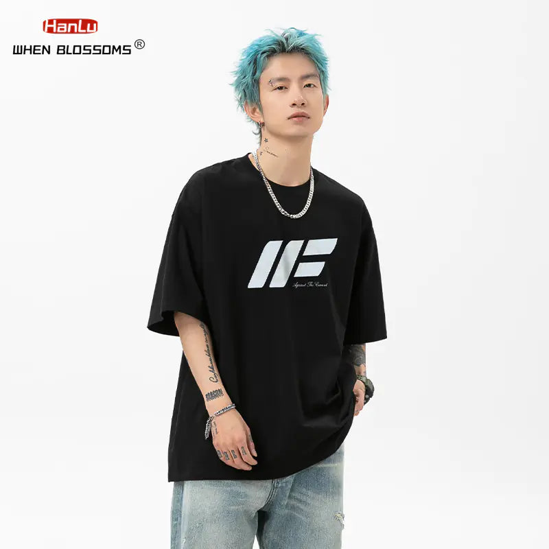 Trendy Korean Fashion Cotton Short Sleeve T-Shirt