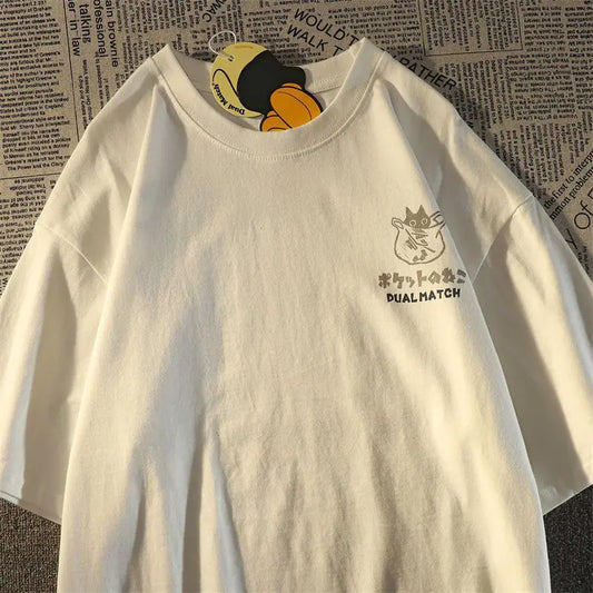Trendy Cotton Cartoon Print Short Sleeve T-Shirt