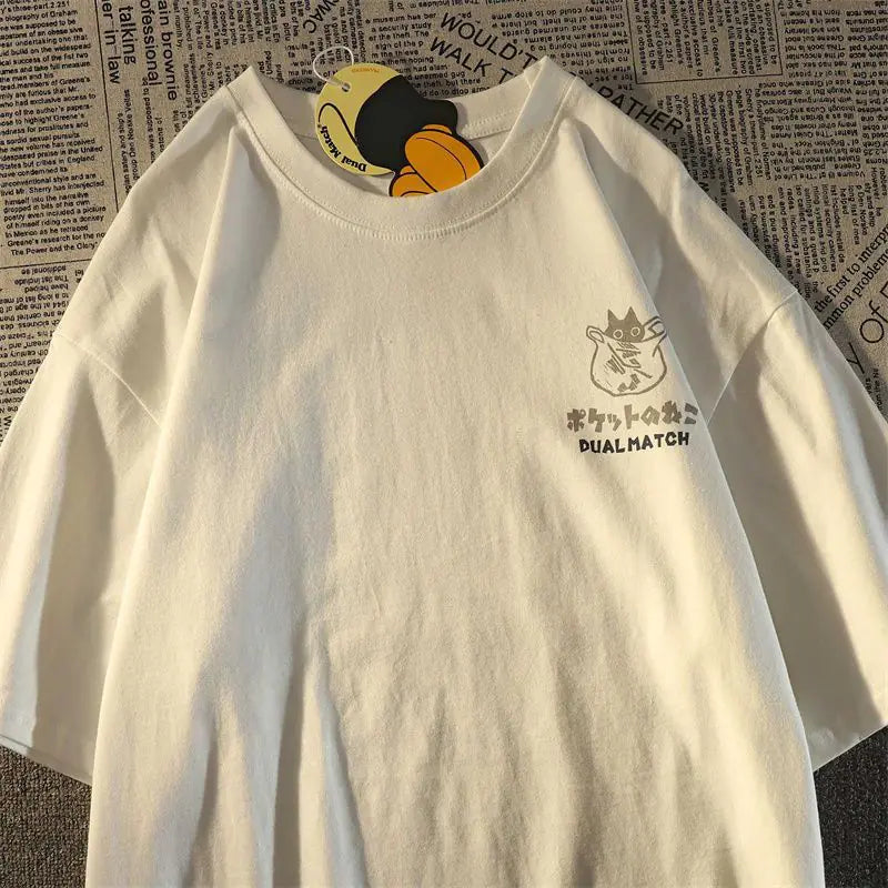 Trendy Cotton Cartoon Print Short Sleeve T-Shirt