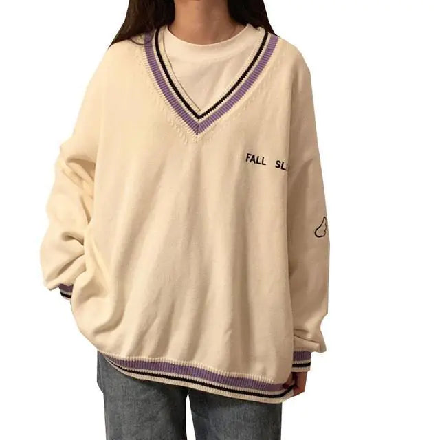 Women's Retro Korean College Style Winter Sweater